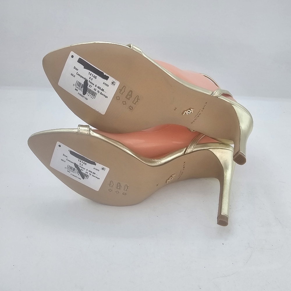 Kurt Geiger London Brixton Ankle Strap Stiletto Sandal Gold Women’s 8.5 (EU 39) - Picture 7 of 11